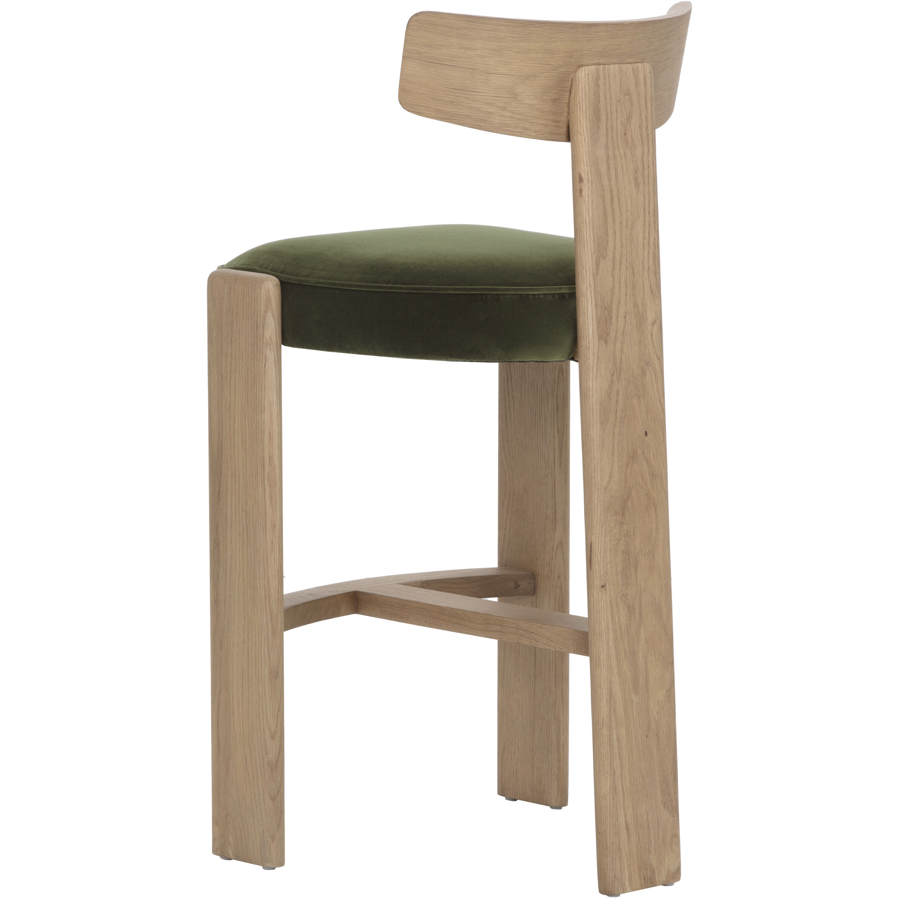 Horton 41 inch Rustic Oak / Forest Green Barstool